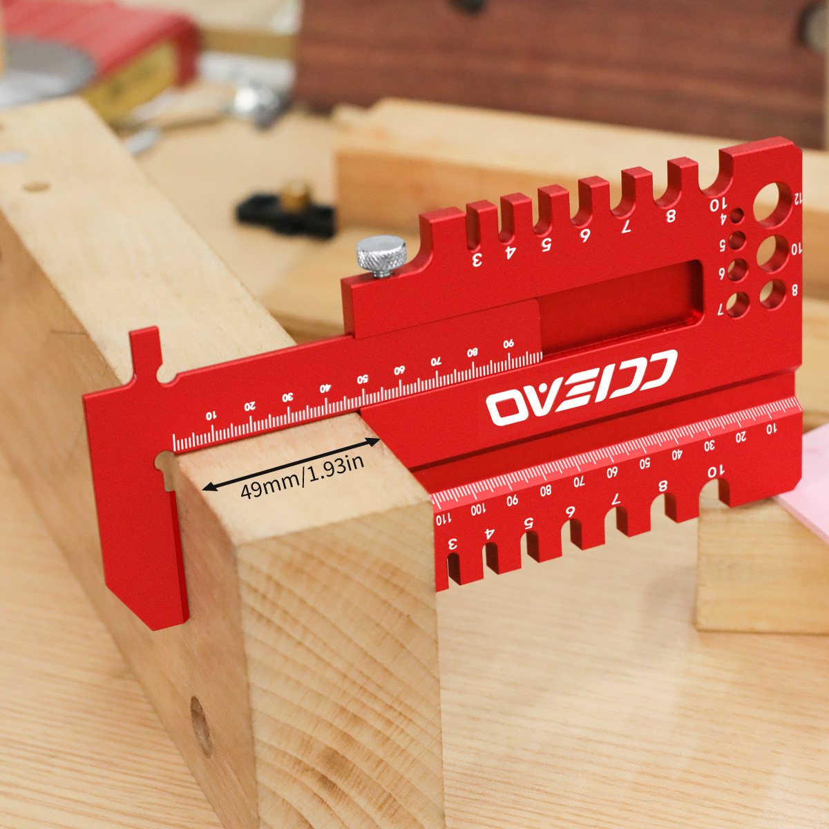 Woodworking Marking Gauge - Woodworking Multi-Function Measuring Ruler, Aluminum Alloy