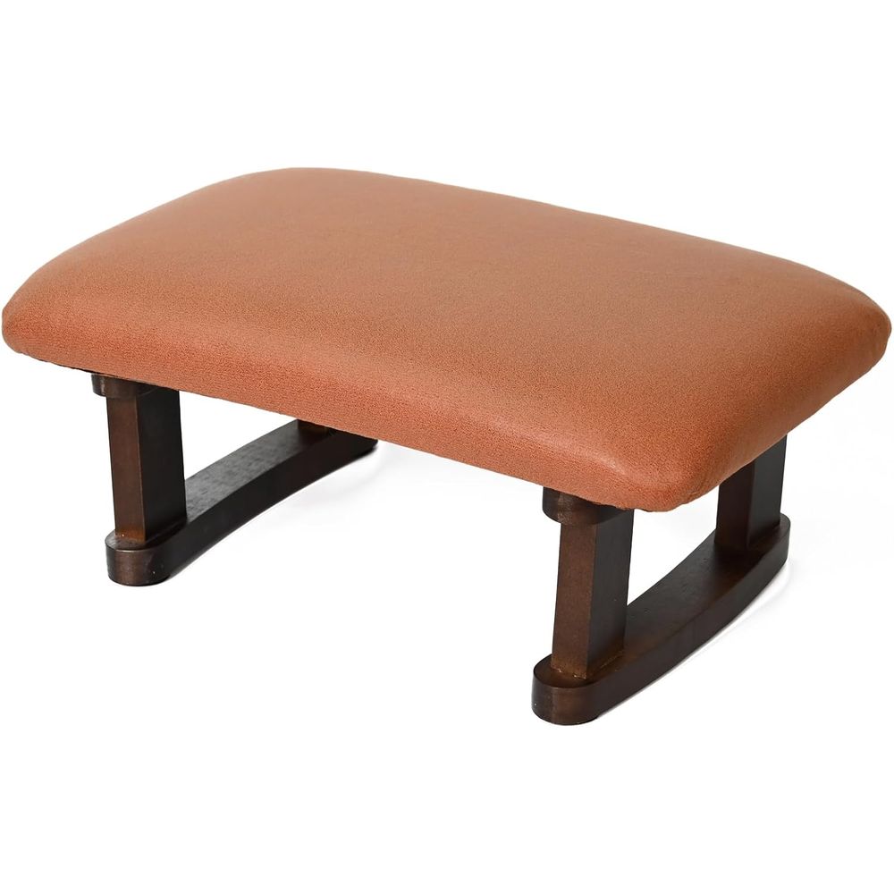 Woodworking Room - Compact Ottoman Padded Footrest with Wooden
