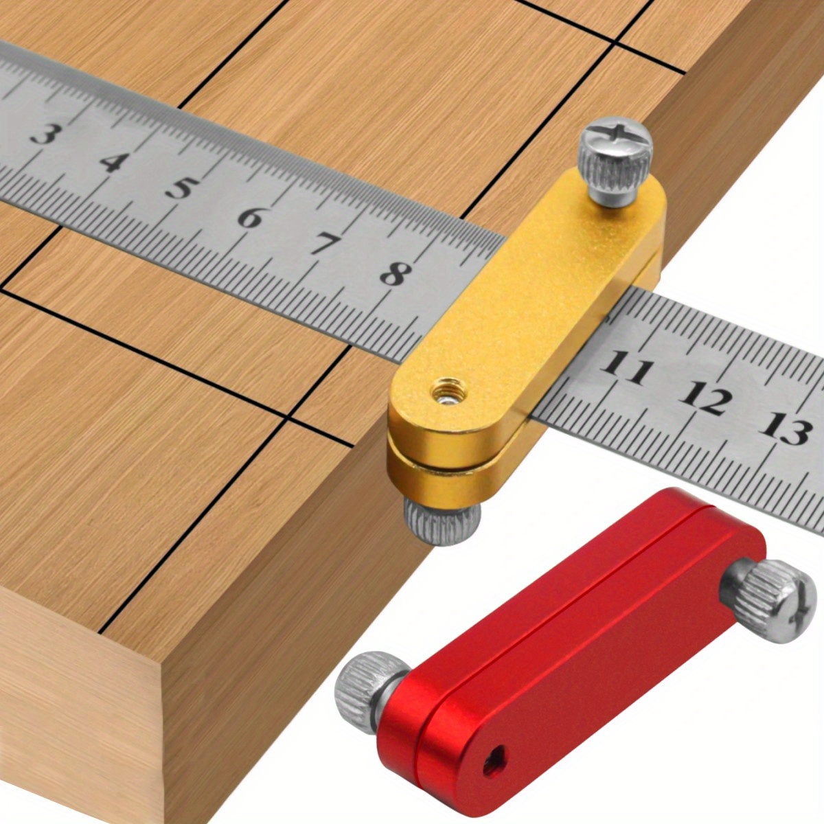 Woodworking Marking Gauge - Aluminum Ruler Positioning Block Woodworking Scriber
