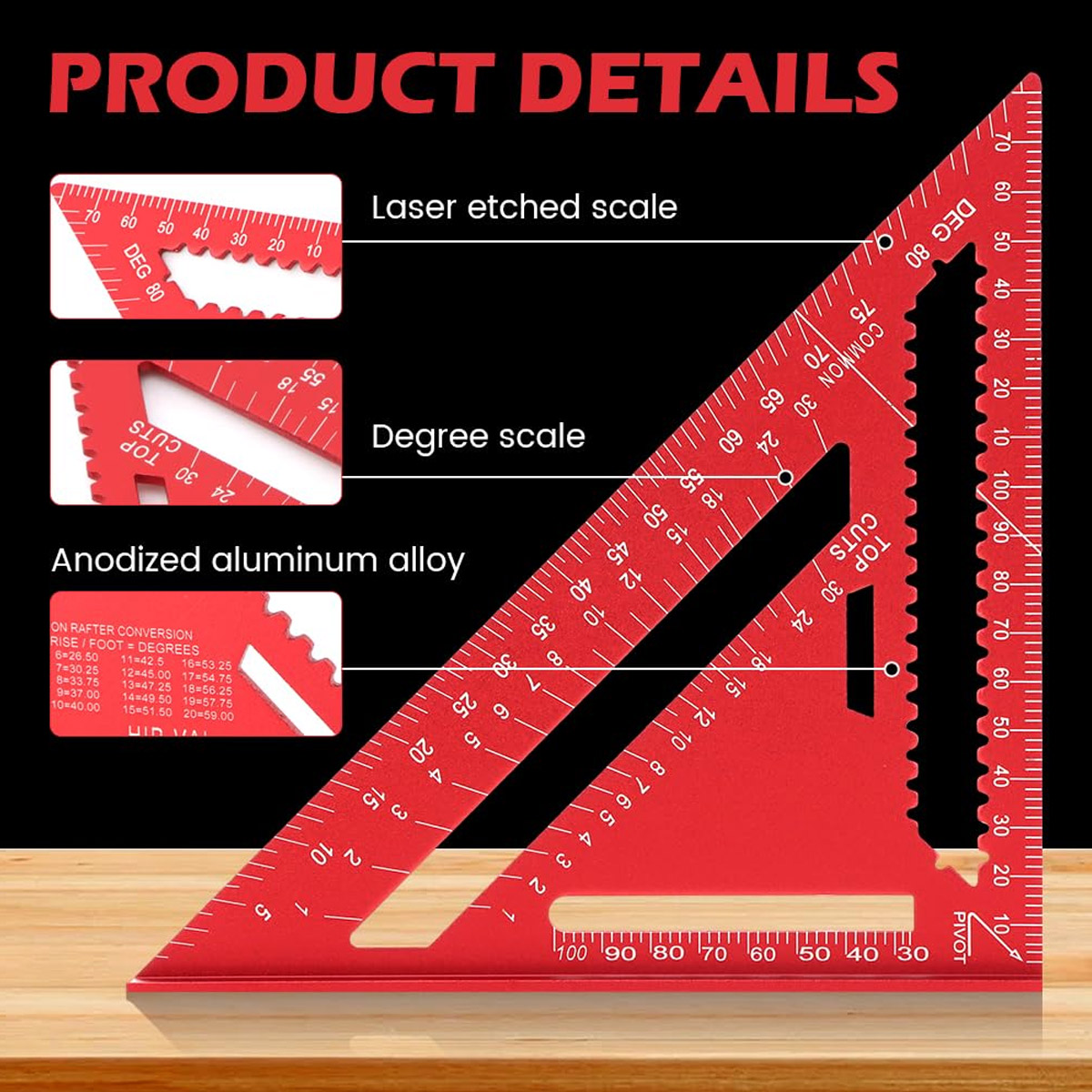 Aluminum Alloy Speed Square Hi - đánh giá và giá Woodworking Ruler