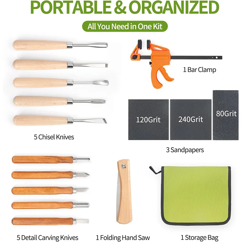 Wood Carving Kit 15Pcs Wood Ca - đánh giá và giá Woodworking Kits For Adults