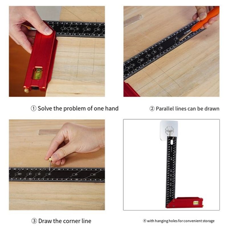 ABLU-New High-Precision Alumin - đánh giá và giá Woodworking Ruler