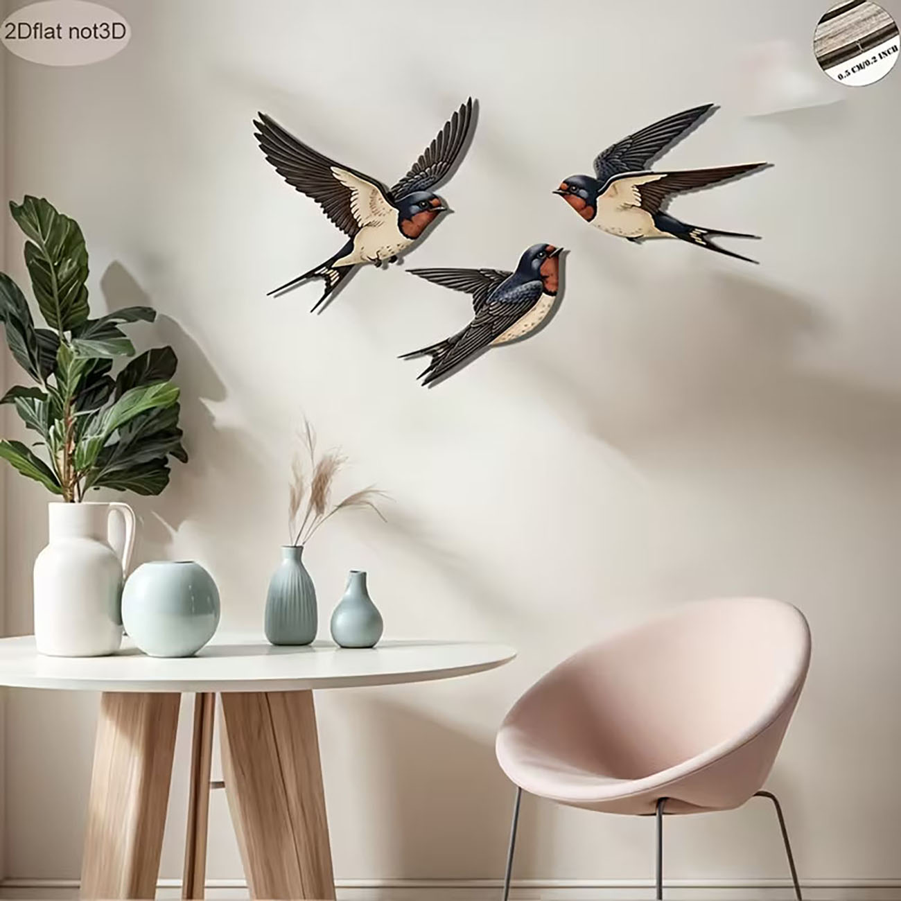 2D Flat Swallow Wooden Wall De - đánh giá và giá Woodworking Room